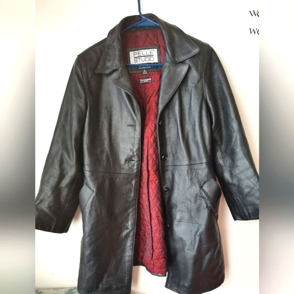 Wilson's Leather Pelle Studio  Leather Black  Coat, S